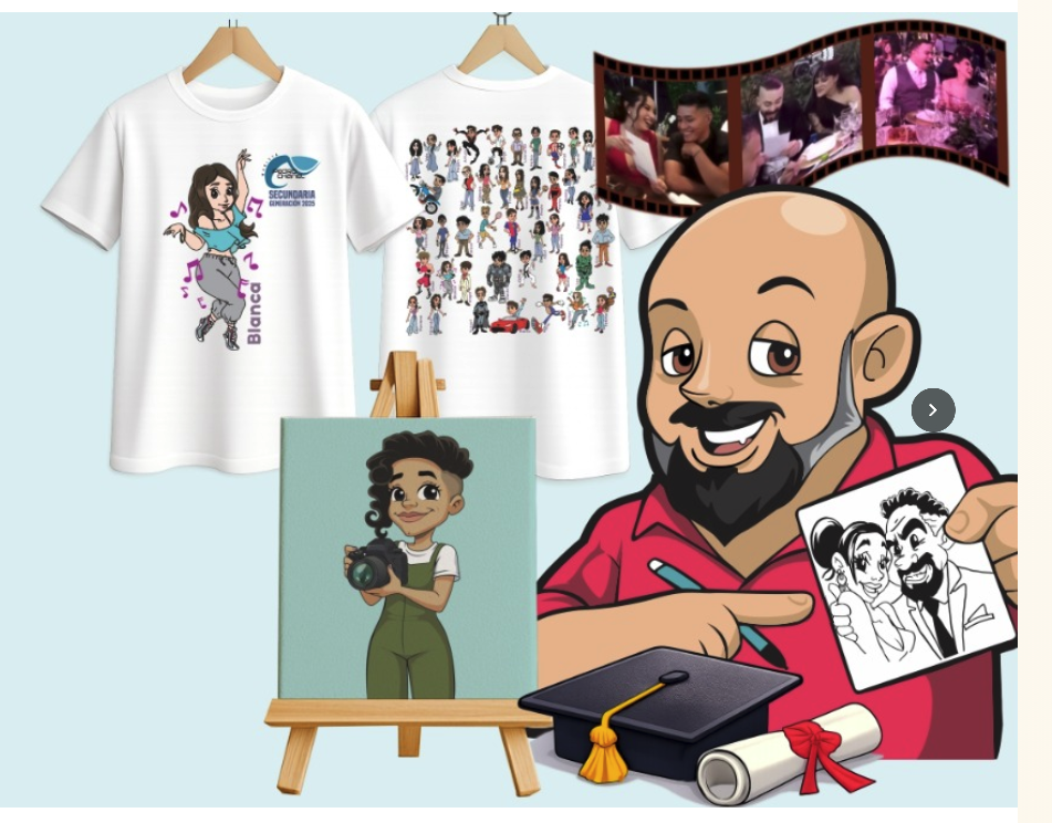 Artista trabajando en caricaturas