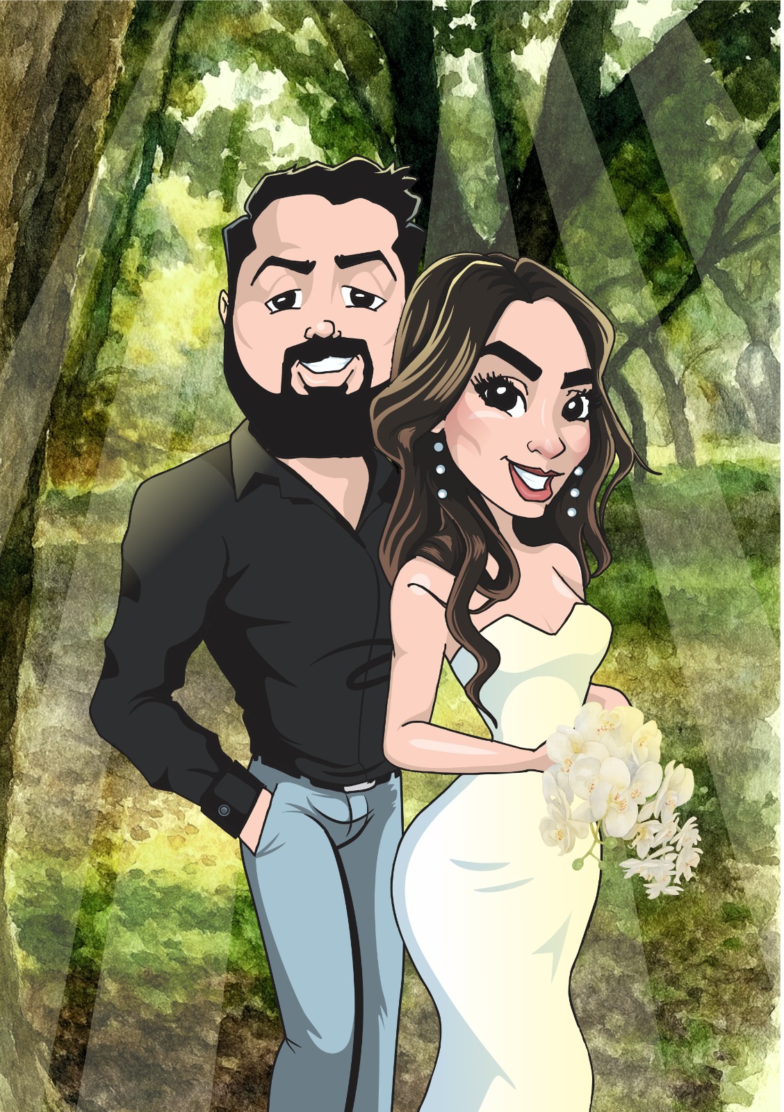 Caricatura colorida estilo cómic